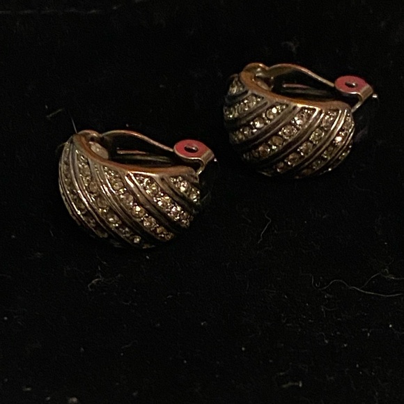 Silver CZ clipon earrings - Picture 5 of 10